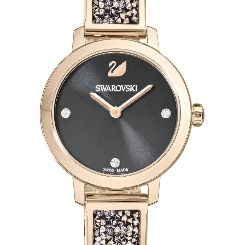 Gorgeous New Swarovski Cosmic Rock watch in Yellow Gld & gold and grey crystals